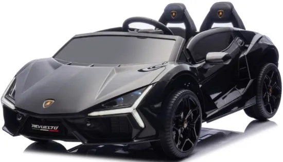 Lamborghini Revuelto con licencia, vehículo para montar, arranque con llave a control remoto de 2,4 G, dos puertas de tijera hidráulicas que se abren, potente vehículo 4x4