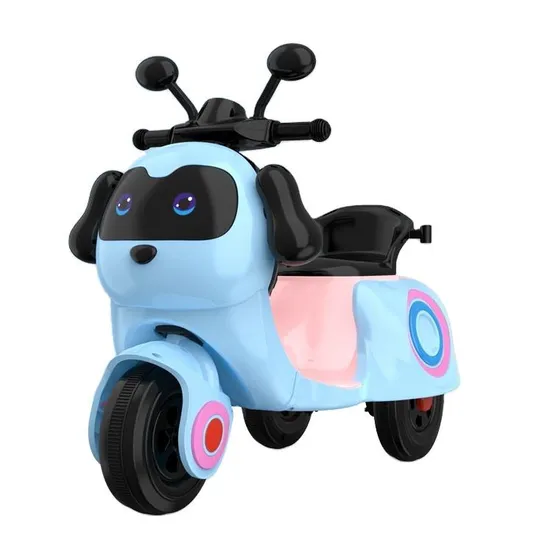 Nuevo y lindo triciclo eléctrico para niños con batería recargable y asa de empuje.